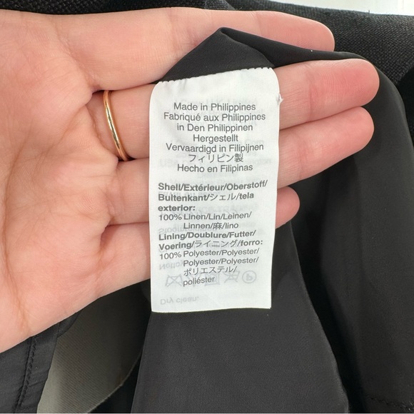 J.Crew 365 Pleated A-line Black Structured Linen Dress Size 4 - Picture 7 of 10